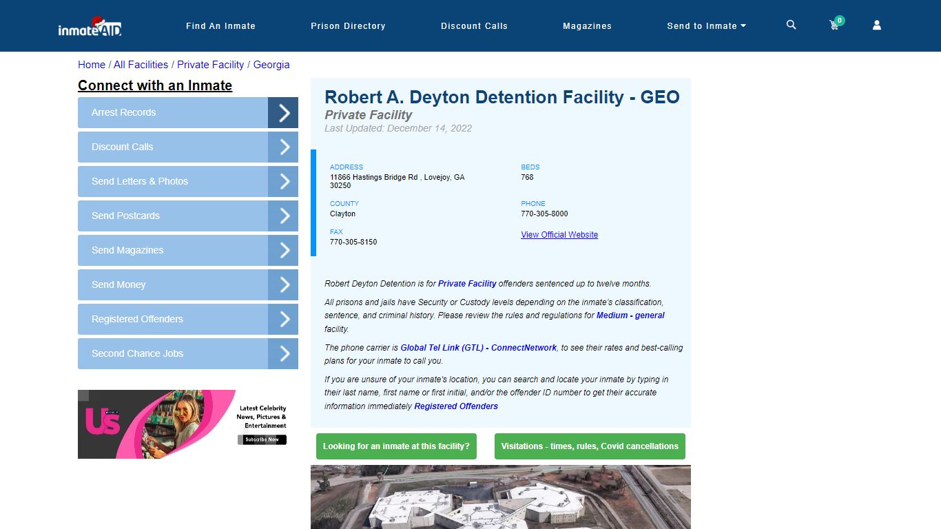 Robert A. Deyton Detention Facility - GEO - Inmate Search - Lovejoy, GA