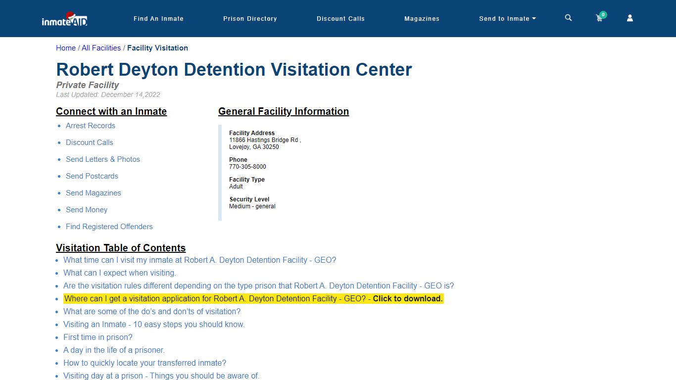 Robert A. Deyton Detention Facility - GEO - InmateAid