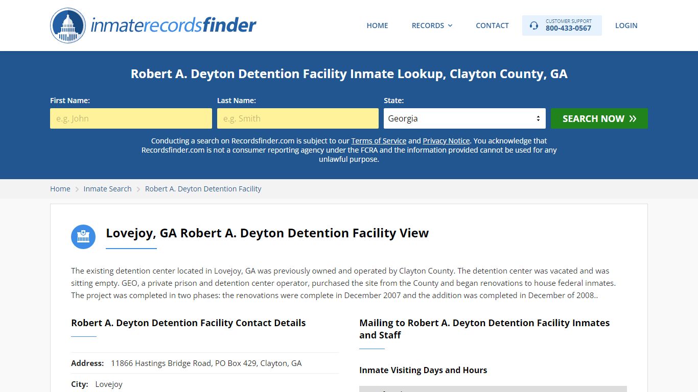 Robert A. Deyton Detention Facility Roster & Inmate Search, Clayton ...